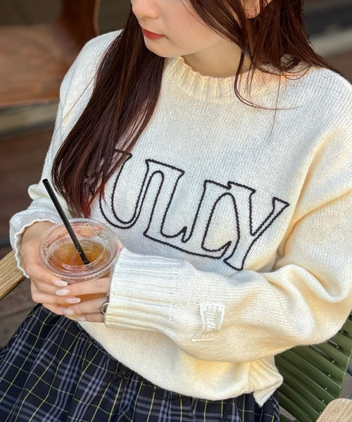 【mily bilet】ハンドステッチ風ロゴが魅力のこなれ感漂うニット mi1329048