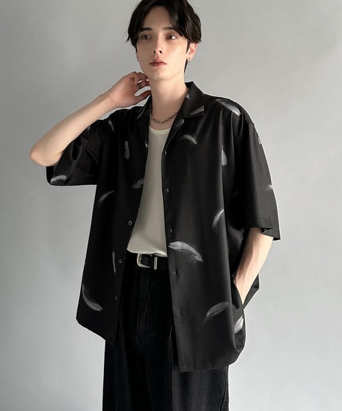 Oversized Drape Half Sleeve Shirt/総柄プリントオーバーサイズドレープ半袖シャツ co1150014
