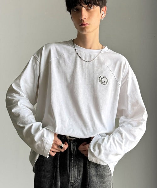 【Classical Origin】「1枚でキマる」。Dart Stitching Oversized T-Shirt／綿100％ダーツ切り替えオーバーサイズTシャツ（長袖） co1150037