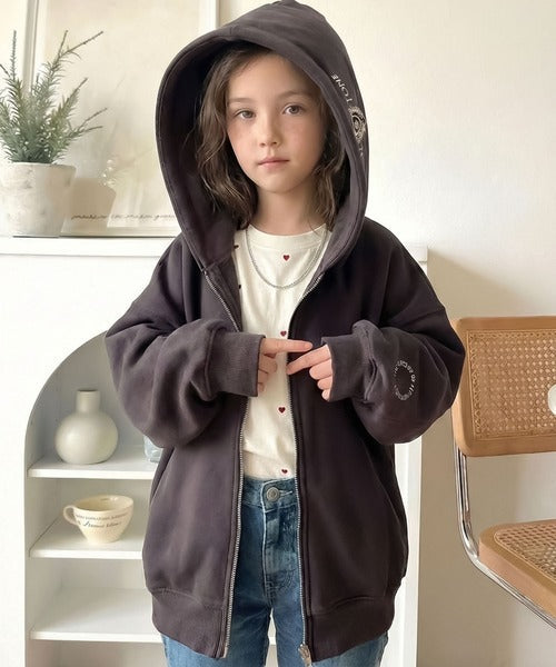 【キッズ】親子リンクコーデ可能◎ゆるっとダボっと可愛い♪裏起毛クロップドワイドパーカー ck1260610