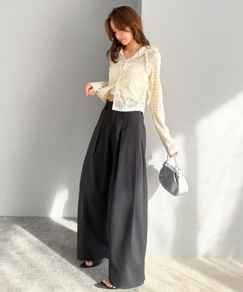 【mily bilet】きちんと見えと快適さを両立♪ 2タックワイドシルエットスラックス mi0789012