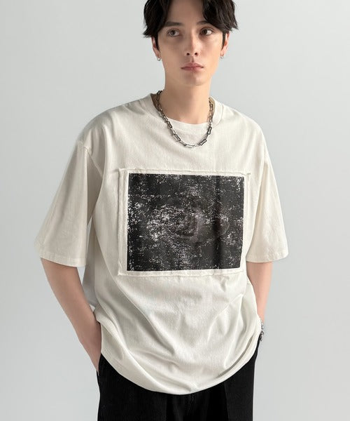 「オリジナリティ。」ピグメント加工ダブルレイヤーデザインプリントTシャツ／Pigment-Dyed Double-Layered Design Print T-Shirt co1010002