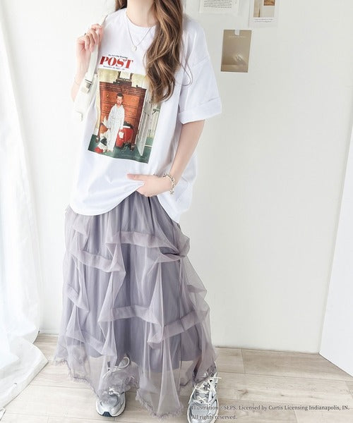 『THE SATURDAY EVENING POST』×クラシカルエルフ 別注グラフィックTシャツ 【Truth about Santa or Discover】 ce1260282