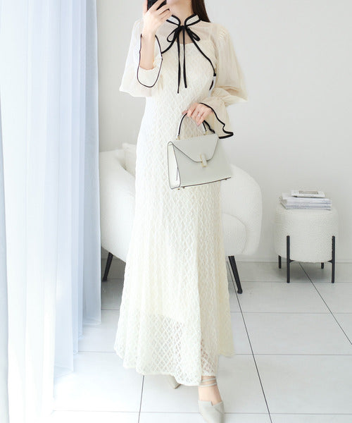 【mily bilet】トレンドをかわいく楽しんで♪パイピング配色シアーボレロセットアップ花柄レースキャミワンピース mi1139083