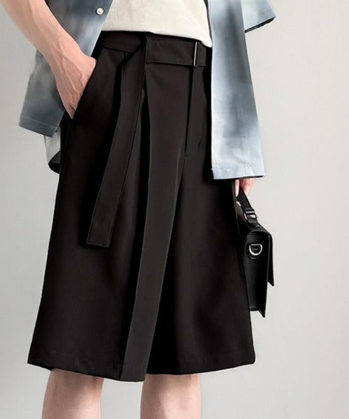 「涼やか上品。」ベルト付きルーズシルエットショートスラックス／Belted Design Loose Silhouette Short Slacks co1150020