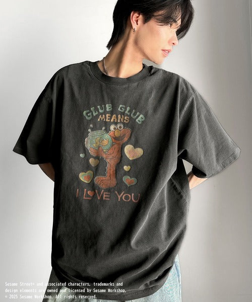 大人カジュアルにハマる。綿100％セサミキャラピグメント加工ビッグTシャツ cm1330004
