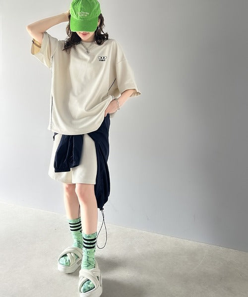 大人スポーティー。パイピングダンボールオーバTシャツ(セットアップ可能) sp1050176