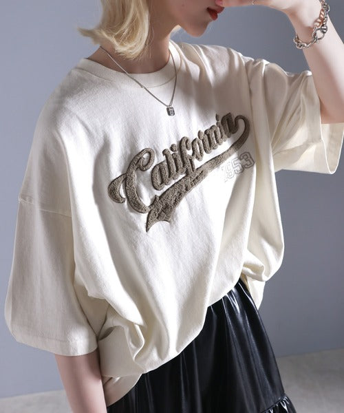 《Javaジャバコラボ》ヴィンテージライクなこなれitem。サガラ刺繍ヴィンテージ加工ピグメントTシャツ jv1029063