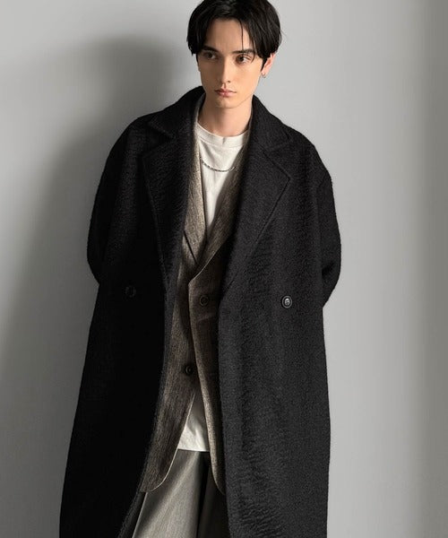 【Classical Origin】「余裕を魅せる。」フェイクウールロングチェスターコート／Fake Wool Long Chester Coat ao1010465