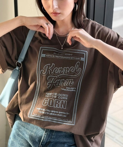 《JaVa ジャバコラボ》【接触冷感機能付き】ゆるっと着て、しっかり洒落る。前後2wayパッケージロゴ風刺繍ビッグTEE（半袖） jv1260554