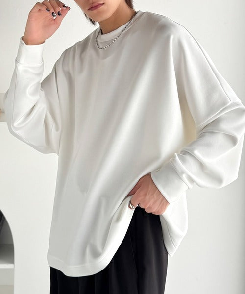 【Classical Origin】「大人シンプル。」ドルマンスリーブダンボール素材ビックTEE（長袖）／Dolman Cardboard Big Tee ao1260455