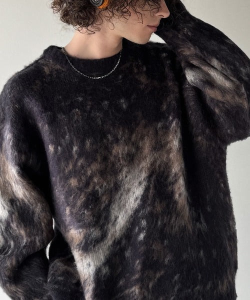 【Classical Origin】「まるで毛布。」モヘアライクシャギー素材クルーネックセーター／Mohair-Like Shaggy Knit Crew Neck Sweater co0780002