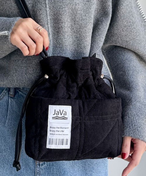 《JaVaジャバ コラボ》秋冬のマストハブ！2WAYミニ巾着コーデュロイショルダーバッグ jv1179065