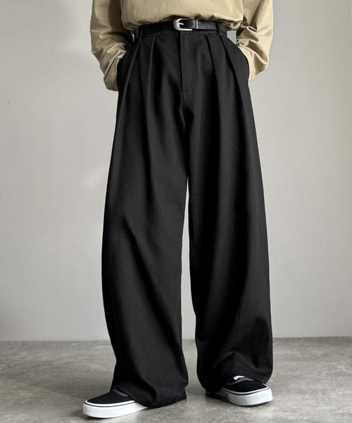 【Classical Origin】「オールシーズン大活躍。」 綿100％インツータック仕様ワイドバルーンパンツ／Inverted Two-Tuck Wide Balloon Pants co0780006