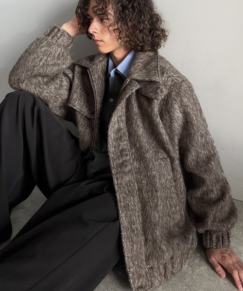 シャギーファー素材2way襟デザインブルゾン／Shaggy Fur 2-Way Collar Design Blouson co1150082