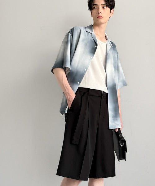 「涼やか上品。」ベルト付きルーズシルエットショートスラックス／Belted Design Loose Silhouette Short Slacks co1150020
