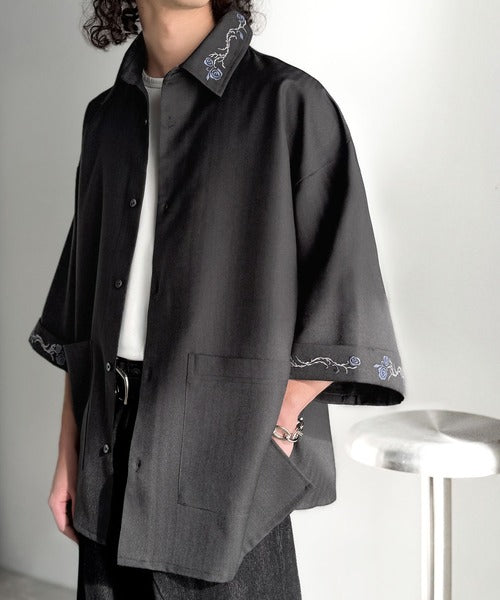「魅せる服。」刺繍使いシャツジャケット/Embroidery Design Shirt Jacket co1010042