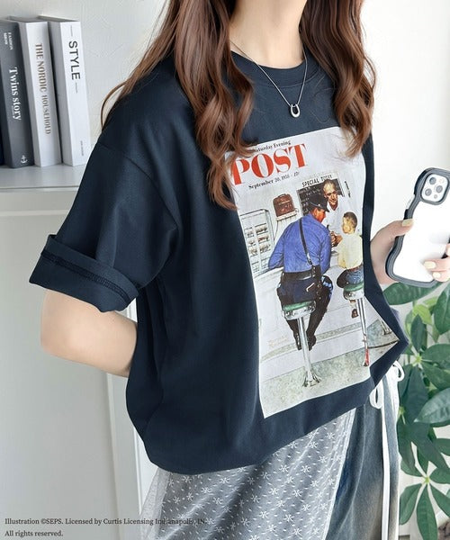 『THE SATURDAY EVENING POST』×クラシカルエルフ 別注グラフィックTシャツ【Runaway】 ce1260278