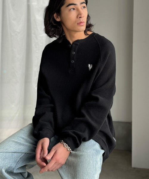 【Classical Origin】「ヘビーウェイト一択。」綿100％ワッフル素材ラグランビッグTシャツ／Cotton 100% Waffle Raglan Big T-Shirt co0780015