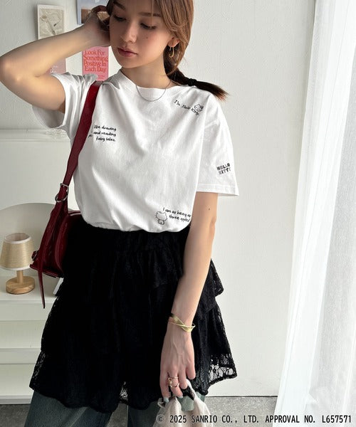【Sanrio characters/サンリオキャラクターズ】綿100％!かわいい魅力サンリオキャラクターズ刺繍半袖Tシャツ ce1330035