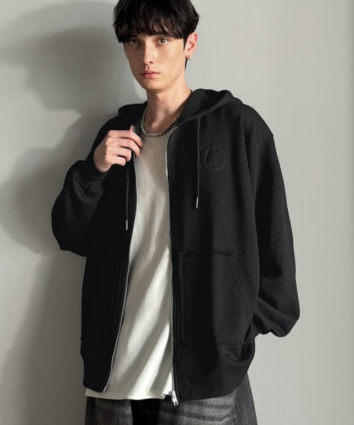 【Classical Origin】Appliqu Detail Full-Zip Hoodie／アップリケデザインフルジップパーカー co1150045
