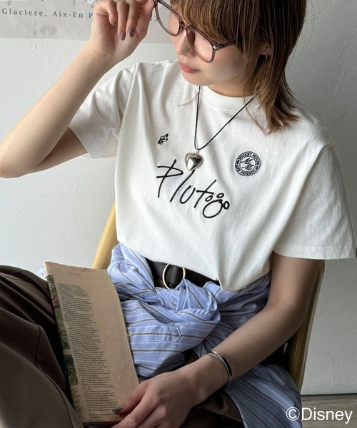 大人女子必見！　綿100％「ディズニー」サイン風刺繍Tシャツ（半袖） ce1330037