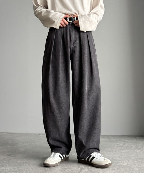 【Classical Origin】「虜になる！」インツータックワイドバルーンデニム／Inverted Two-Tuck Wide Balloon Denim co0900004