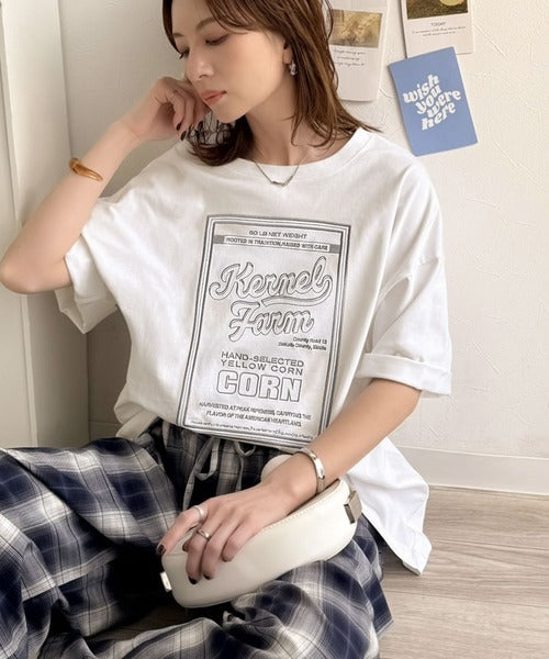 《JaVa ジャバコラボ》【接触冷感機能付き】ゆるっと着て、しっかり洒落る。前後2wayパッケージロゴ風刺繍ビッグTEE（半袖） jv1260554