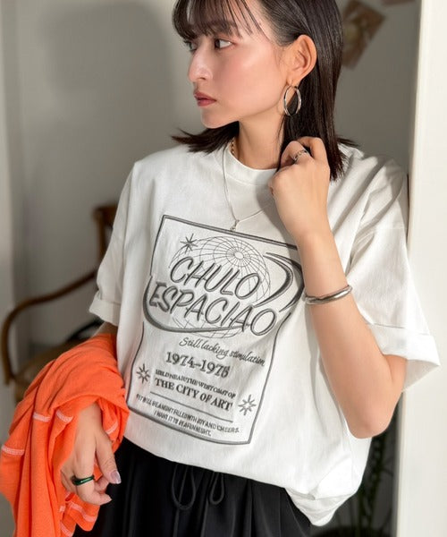 《JaVaジャバコラボ》シンプル派にも推したい！綿100％グラフィック刺繍Tシャツ（半袖） jv1050356