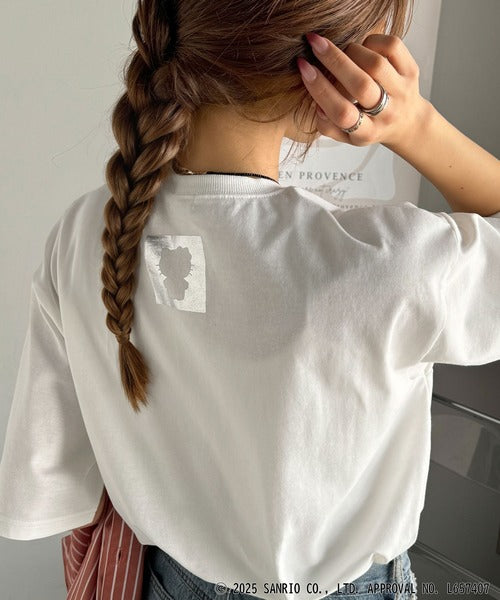 【Sanrio characters/サンリオキャラクターズ】大人可愛い推しアピール♪シルエット箔プリントTシャツ（半袖） ce1350005