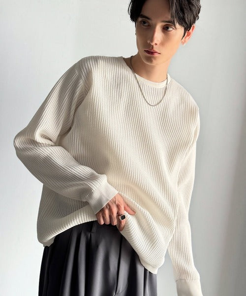 【Classical Origin】「ベーシックの必需品。」サーマルクルーネックニット/Thermal Crew Neck Knit ao1260480