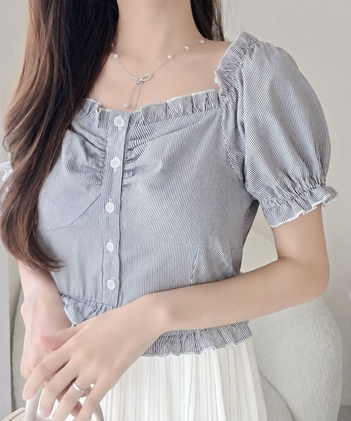 【mily bilet】1枚2役♪レイヤード風の着こなしが完成。2Wayパフスリーブブラウス×プリーツスカートドッキングワンピース (ロング丈) mi1139109