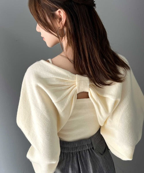 【mily bilet】キャミ&ニットのセットアイテム！マルチwayリボンボレロニットアンサンブル mi1139057