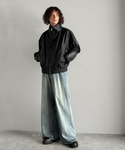 【Classical Origin】High-Neck Leather Track Jacket／ハイネックレザートラックジャケット co1150040