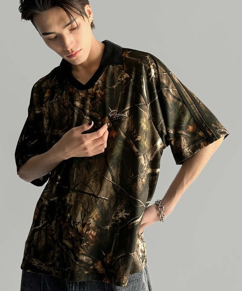 《JaVaジャバコラボ》ラインストーン使い総柄ゲーム半袖Tシャツ jo1150023