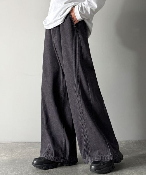 【Classical Origin】「二度見される。」サイドダブルカーブラインデニムパンツ／Side Double Curve Line Denim Pants co0900002