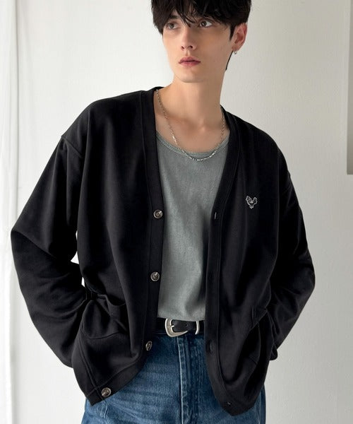 【Classical Origin】「シンプルって奥深い。」刺繍入りスウェットカーディガン（長袖）／Embroidered Design Sweat Cardigan co1150064