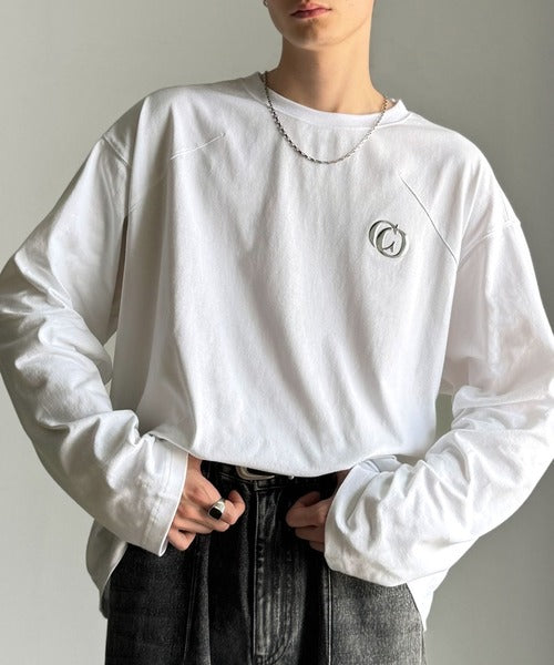 【Classical Origin】「1枚でキマる」。Dart Stitching Oversized T-Shirt／綿100％ダーツ切り替えオーバーサイズTシャツ（長袖） co1150037