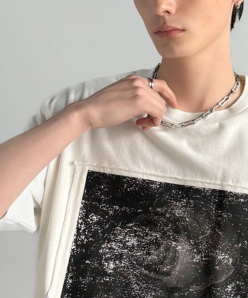 「オリジナリティ。」ピグメント加工ダブルレイヤーデザインプリントTシャツ／Pigment-Dyed Double-Layered Design Print T-Shirt co1010002