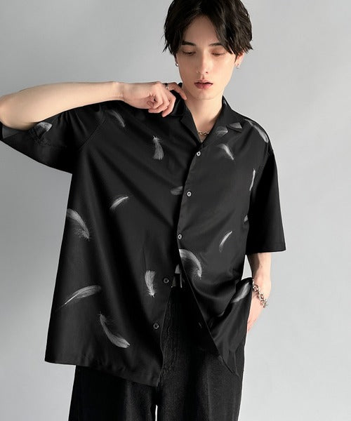 Oversized Drape Half Sleeve Shirt/総柄プリントオーバーサイズドレープ半袖シャツ co1150014