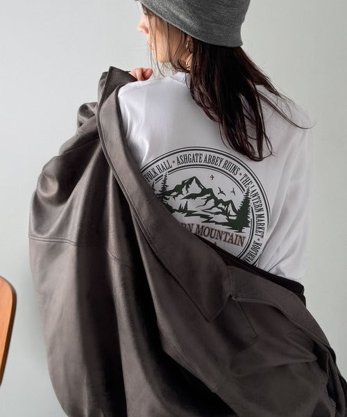《JaVaジャバコラボ》程よいストリート感で幅広いスタイルにマッチ。 綿100%アドベンチャーマウンテンTシャツ（長袖） jo1150068