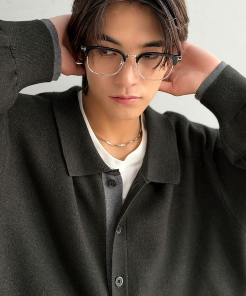 きちんと感に、差し色の遊び心を。ミラノリブ配色ニットシャツ / MILANO RIB COLOR BLOCK KNIT SHIRT co1020004