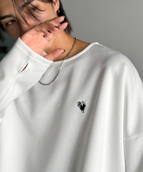 【Classical Origin】「洗練モードな一枚」。Double-Knit Fabric Thumb Hole Dolman T-Shirt／ダンボール素材サムホール付きドルマンTシャツ（長袖） co1010031