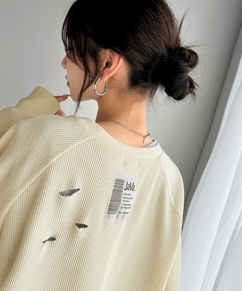《Javaジャバコラボ》今シーズン大注目！バックJavaネーム付きダメージワッフルロンT jv1010337