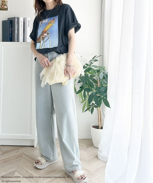 『THE SATURDAY EVENING POST』×クラシカルエルフ 別注グラフィックTシャツ【Boy on High Dive】 ce1260279