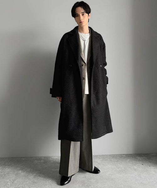 【Classical Origin】「余裕を魅せる。」フェイクウールロングチェスターコート／Fake Wool Long Chester Coat ao1010465
