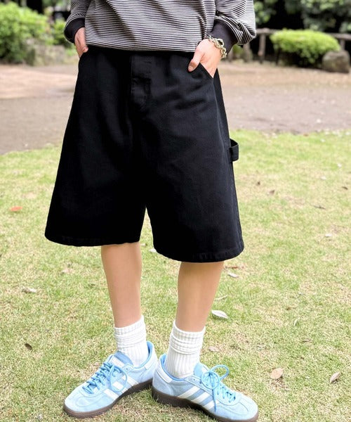 「新定番ハーフデニム。」ベルトデザイン ペインター ハーフデニムパンツ／Belted Design Painter Half Denim Pants co1150029