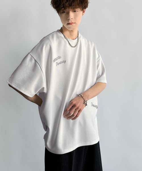 Logo Rhinestone Design Dolman Oversized Tee／ラインストーンロゴ使いドルマンオーバーサイズTシャツ co1010003