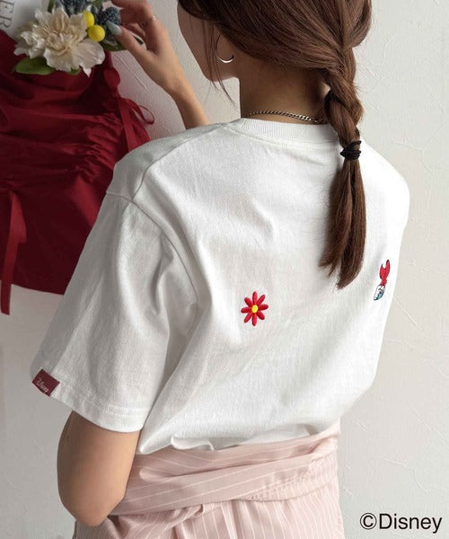 綿100%大人可愛い♪バック「ディズニー」刺繍半袖T ce1330039
