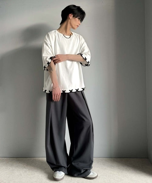 トレンドライクなゆるシルエット。【メンズ】ステッチデザインTシャツ（半袖） cm1010407